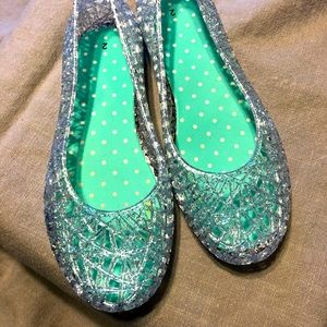 Girls Size 2 Jelly Sparkle flats
